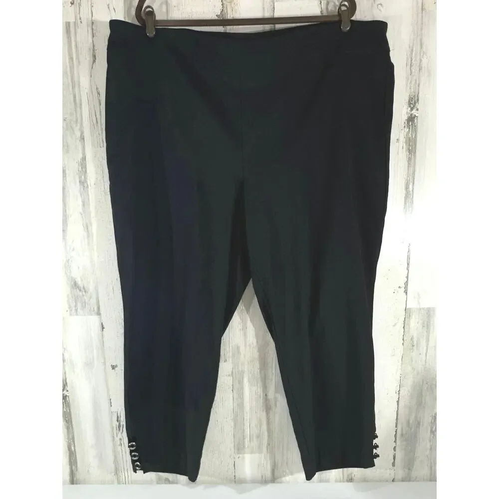 Avenue Ankle Pants Size 26 (47x26.5) Black Stretch‎ High Rise Classic Dressy